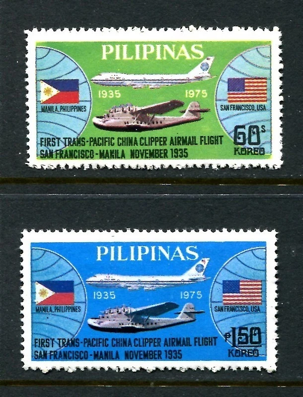 Filipinas 1275-1276,MNH.Michel 1146-1147. Pan American World Airways, 40 aniversario Foto 1 de 1
