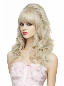 Rugelyss Long Wavy Blonde Wig with Bang Big Bouffant Beehive Wigs for Women Fits - Picture 1 of 12