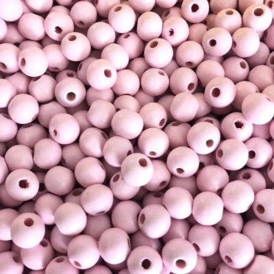 SAVMER 20 Perles en Bois 10mm Rose