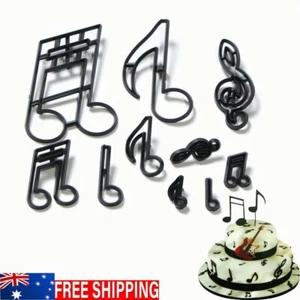 10Pcs/Set Music Notes Cookie Cutter Plastic Fondant Mold Cake Sugarcraft Decor - Picture 1 of 5