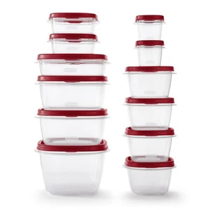 Rubbermaid EasyFindLids 24 Piece Food Storage Containers Variety Set, Red - Picture 1 of 12