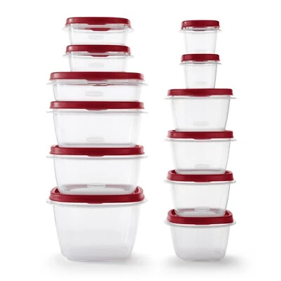 Rubbermaid EasyFindLids 24 Piece Food Storage Containers Variety Set, Red - Image 1 of 4