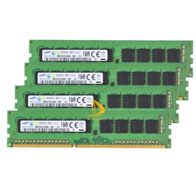 SAMSUNG 4x 8GB PC3L-12800E DDR3-1600Mhz ECC DIMM Unbuffered RAM M391B1G73BH0-YK0 - Image 1 of 4