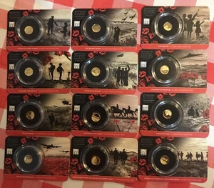 24ct Gold Proof Coin Set (12) Jaqueline Hurley War Poppy Collection Boxed - Picture 1 of 24