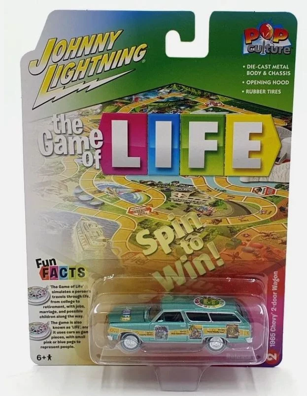 JOHNNY LIGHTNING, CHEVROLET Wagon 2 porte 1965 blu - THE GAME OF LIFE - dalla... - Immagine 1 di 1