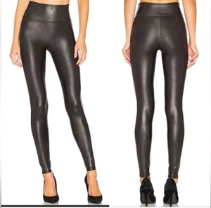 Spanx Women's Black Faux Leather Leggings Size L Tall NWT - Picture 1 of 15
