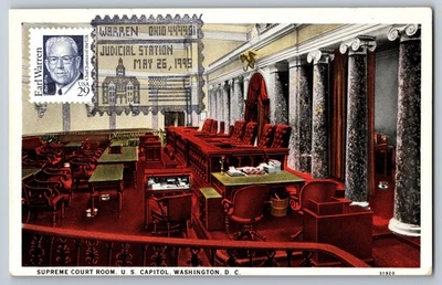 #2184 Earl Warren Maxi Card w/Pictorial Cancel - Image 1 of 2