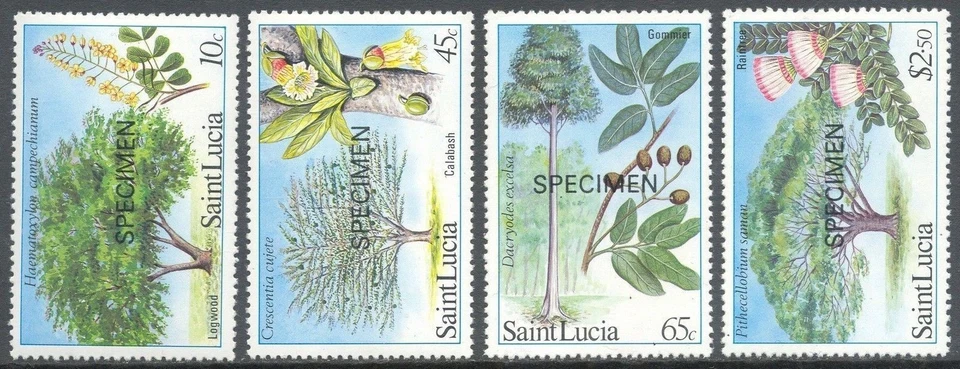 Сент-Люсия, 1984, растения, деревья, яйцеклетки ОБРАЗЕЦ - Изображение 1 из 1