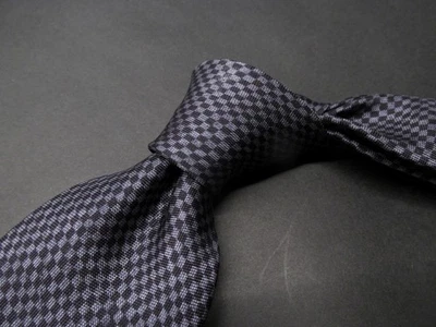 Corbata de seda Ermenegildo Zegna gris a cuadros patrón Damier Italia ¡Como nueva! Y15 Foto 1 de 4