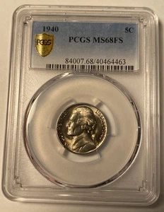 Jefferson Nickel 1940 graduación profesional MS68FS pasos completos ninguno más fino mejor conocido - Imagen 1 de 6