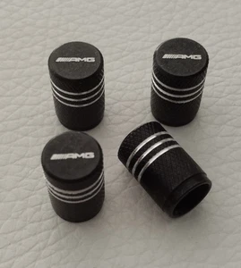 NEW LOT 4 BOUCHON DE VALVE NOIR LOGO MERCEDES AMG - ENVOI DE FRANCE EN SUIVI - Picture 1 of 2