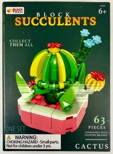 Block Tech Block Succulents Cactus Plant Building Blocks Brick Set - Picture 1 of 7