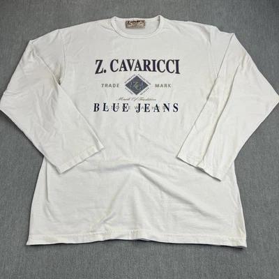 Camisa Vintage Z Cavaricci Talla L Manga Larga Completa Deletreada Blanca Fader Hecha en EE. UU. Foto 1 de 4
