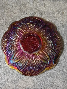 Indiana Heirloom Ruby Red Carnival Glass Serving Plate Tray 12 inch - Picture 1 of 6