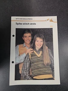Spike Stitch Vest crochet PATTERN INSTRUCTIONS FREE SHIPPING - Picture 1 of 3