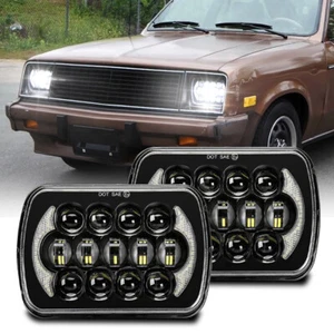 Pair 130W 5x7" 7x6'' LED Headlights Halo Bulbs for Chevrolet Chevette 1979-1987 - Picture 1 of 12