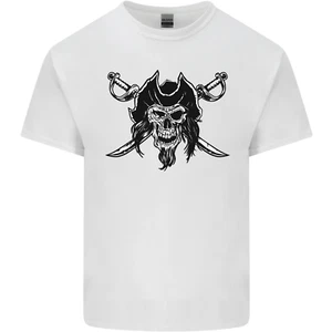 Pirate & Swords Skull Captain Jolly Roger Kids T-Shirt Boys Girls - Picture 1 of 67