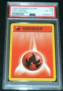 Shadowless Fire Energy # 98/102 Base Set Pokemon Cartas Coleccionables PSA 4 EN MUY BUENA CONDICIÓN-EX - Imagen 1 de 1