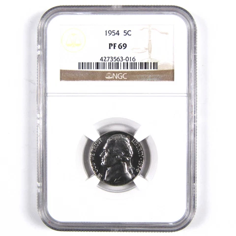 1954 Jefferson Nickel 5 Cent Piece PF 69 NGC 5c Proof Coin SKU:I2832 Cover