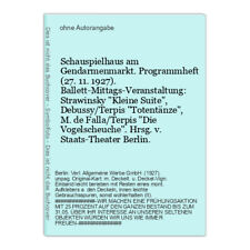 Schauspielhaus Am Gendarmenmarkt. Brochure de Programme (27.11.1927) .
