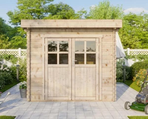 Gartenhaus Holzhaus Blockhaus Gerätehaus 3x3m 28mm - Bild 1 von 9