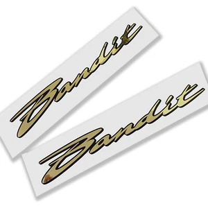 Bandit GSF 1200 1250 Motorrad Aufkleber Grafik Gold Chrom auf Schwarz x 2 Stück - Bild 1 von 4