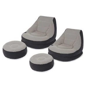 Intex Inflatable Ultra Lounge Chair With Cup Holder And Ottoman Set (2 Pack) - Picture 1 of 8