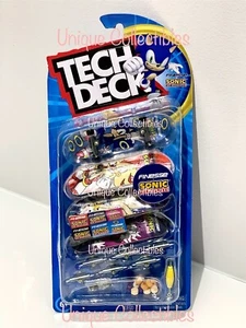 Tech Deck Sonic the Hedgehog Finesse Ultra DLX Fingerboard 4-Pack Brand New - Picture 1 of 9
