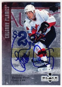 1997-98 Upper Deck Black Diamond Theoren Theo Fleury Signed Auto Calgary Flames - Picture 1 of 2
