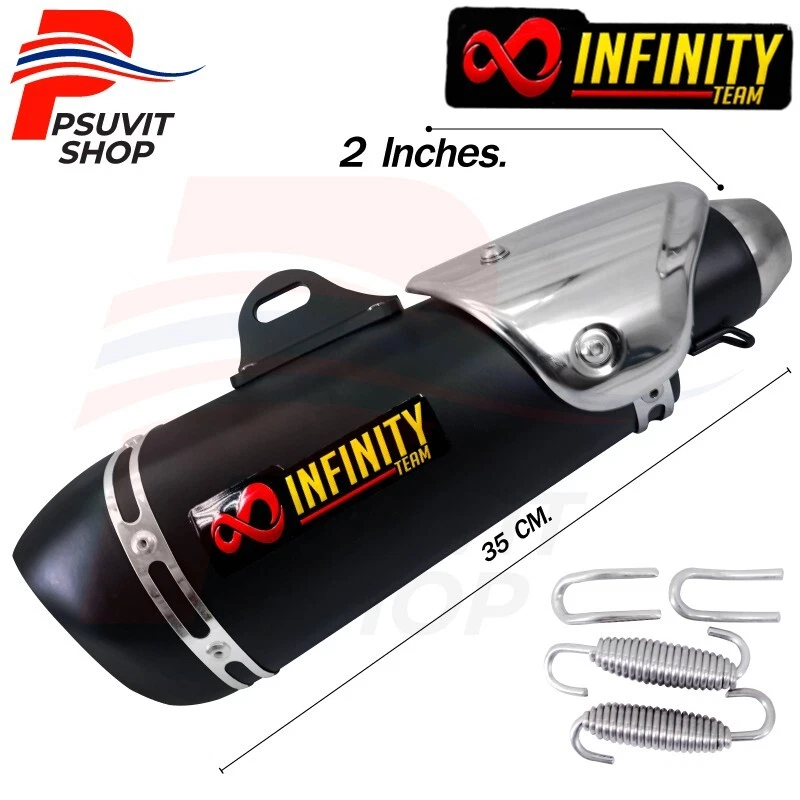 Tubo de escape silenciador universal premium 2" negro/cromo INFINITY Foto 1 de 4