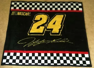 Biederlack NASCAR Jeff Gordon 24 Throw Blanket 2002 JG Motorsports Black Checker - Picture 1 of 12