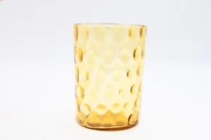 Vintage Hazel Atlas Glas Continental Dose Golden Amber Eldorado Dots Tumbler - Bild 1 von 9