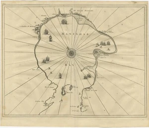 Antica mappa della baia di Manila di Valentijn (1726) - Foto 1 di 1