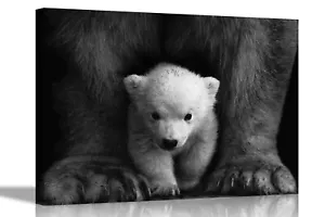 Baby und Mutter Bär Leinwanddrucke Tierbilder gerahmte Wandkunst für Zuhause - Bild 1 von 10