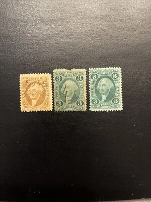 US Stamps Scott R15c,16c,18c...Internal Revenue 2 & 3 Cent Used - Image 1 of 2