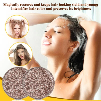 2 Pack Natural Hair Darkening Shampoo Soap Bar Dark Hair Polygonum Multiflorum - Image 1 of 4