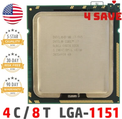 i7 1st Gen Intel Core i7-965 CPU 3.20 GHz 8MB 4-Core LGA 1366 SLBCJ Desktop CPU - Image 1 of 2