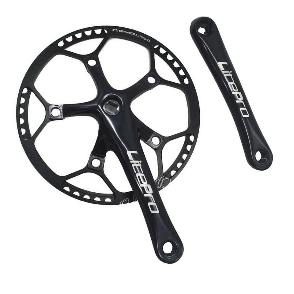 Single Speed Crankset Set 170mm Crankarms 130BCD Lite-pro Folding Bike Crankset - Image 1 of 1