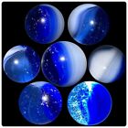 Wow! UV Blue Masters Sunburst  ~ Vintage Toy Marble ~ .67” ~ Mint