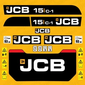 Juego de pegatinas JCB 15 C-1 Mini excavadora Aftermarket Decal Sticker - Imagen 1 de 2
