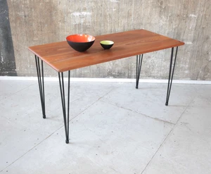 Schreibtisch Esstisch Vintage massiv 60er 70er Mid-Century 60s Desk Dining Table - Bild 1 von 9