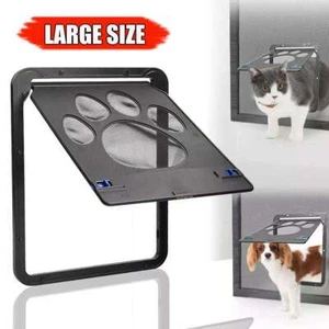 Big Pet Cat Dog Lockable Flap Door Magnetic Lock Door Gate Frame Screen Window - Picture 1 of 14