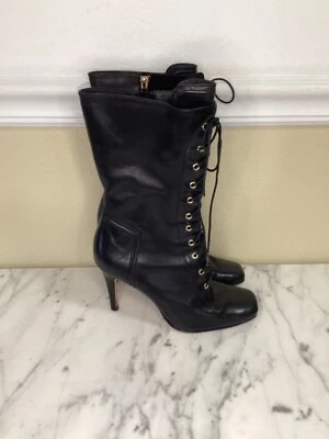 Boutique 9 BTLazer Black Lace-Up Boots Calf Size 8 - Image 1 of 4