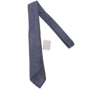 Paolo Albizzati NWT Neck Tie in Blue / Black / White Check 100% Wool - Picture 1 of 10