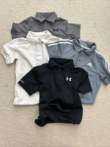 Lot Of 4 Boys Polo Shirts Athletic School Golf Under Armour Adidas Chap SM 10-12 - Picture 1 of 24