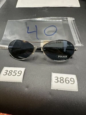 Authentic Vintage Police 2667 Round Rimless Sunglasses Unisex New Silver Blue - Image 1 of 4