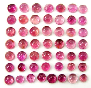 Lote de 50 piezas de piedras preciosas sueltas de turmalina rosa natural de 24,80 quilates 4-5 mm cabujón-63944 - Imagen 1 de 5