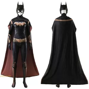 Arkham Ritter Cartoon Batwoman Cosplay Kostüm Halloween Overall + Umhang Aufführung - Bild 1 von 17