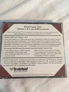 Family Tree Maker: World Family Tree 4 Cd Volume Set. Pre-1660 To Present + S.S. - Picture 1 of 5
