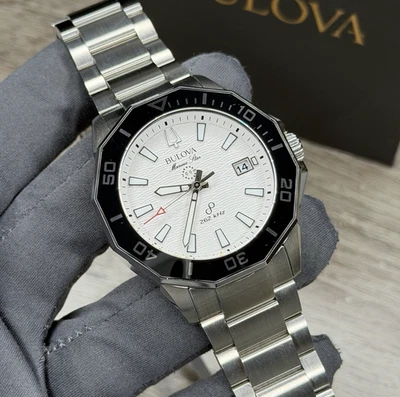 NEW✅PRECISIONIST✅ Bulova Marine Star White Dial Steel Men's Watch 96B426 $695 - Image 1 of 4